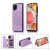 Mandala Embossed Samsung Galaxy A12 5G Case with Card Holder Purple