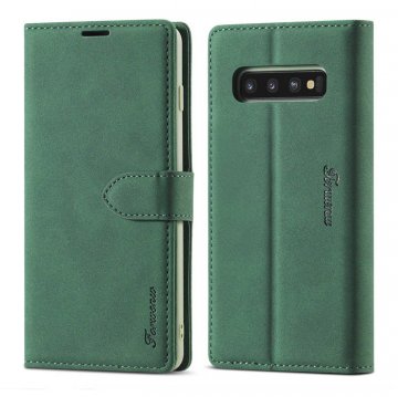 Forwenw Samsung Galaxy S10 Plus Wallet Magnetic Kickstand Case Green
