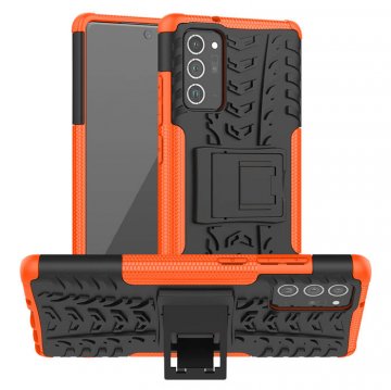 Samsung Galaxy Note 20 Hybrid Rugged PC + TPU Kickstand Case Orange