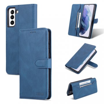 AZNS Samsung Galaxy S21 Wallet Magnetic Kickstand Case Blue