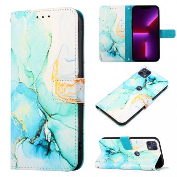Marble Pattern Moto G50 5G Wallet Stand Case Green