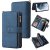 For Samsung Galaxy S21 FE Wallet 15 Card Slots Case with Wrist Strap Blue