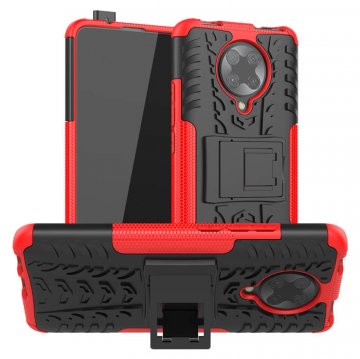 Xiaomi Redmi K30 Pro Hybrid Rugged PC + TPU Kickstand Case Red