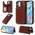 iPhone 12 Luxury Cute Cats Magnetic Card Slots Stand Case Brown