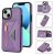 Crossbody Zipper Wallet iPhone 14 Plus Case With Strap Purple
