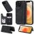 iPhone 12 Pro Luxury Tree and Cat Magnetic Card Slots Stand Cover Black