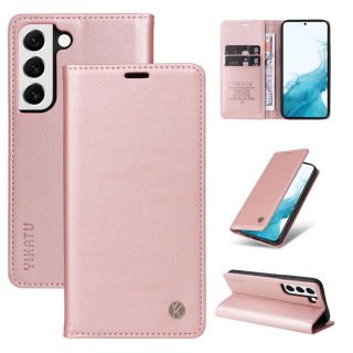 YIKATU Samsung Galaxy S22 Wallet Magnetic Case Rose Gold