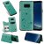 Samsung Galaxy S8 Plus Bee and Cat Card Slots Stand Cover Green