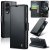 CaseMe Samsung Galaxy S25 Edge Wallet RFID Blocking Magnetic Buckle Case Black