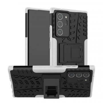 Samsung Galaxy Note 20 Ultra Hybrid Rugged PC + TPU Kickstand Case White