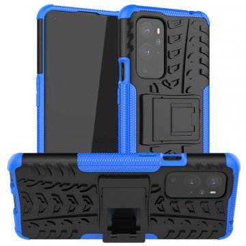 OnePlus 9 Pro Hybrid Rugged PC + TPU Kickstand Case Blue