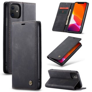 CaseMe iPhone 11 Wallet Kickstand Magnetic Flip Case Black