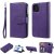 iPhone 12 Pro Wallet Magnetic Stand PU Leather Case Purple