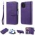 iPhone 12 Pro Zipper Wallet Magnetic Detachable 2 in 1 Case Purple