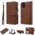 iPhone 12 Pro Zipper Wallet Magnetic Detachable 2 in 1 Case Brown