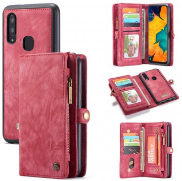 CaseMe Samsung Galaxy A40 Wallet Magnetic Detachable 2 in 1 Case Red