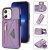 Crossbody Zipper Wallet iPhone 12/12 Pro Case With Strap Purple