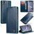 CaseMe iPhone XR Wallet Kickstand Magnetic Case Blue