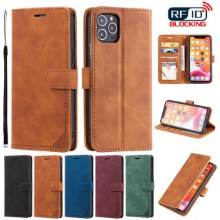 iPhone 11 Pro Wallet RFID Blocking Kickstand Case Brown