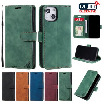 iPhone 13 Mini Wallet RFID Blocking Kickstand Case Green