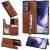 Samsung Galaxy Note 20 Zipper Pocket Card Slots Magnetic Clasp Stand Case Brown