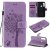 Motorola One Fusion Plus Embossed Tree Cat Butterfly Wallet Stand Case Lavender