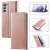 LC.IMEEKE Samsung Galaxy S21 Wallet Kickstand Magnetic Case Rose Gold