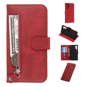 Samsung Galaxy Note 10 Wallet Kickstand Leather Case Red