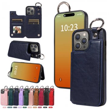 Card Holder Kickstand PU Leather Phone Case Cover Navy Blue
