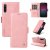 YIKATU Sony Xperia 10 IV Skin-touch Wallet Kickstand Case Pink