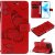 iPhone 12 Pro Embossed Butterfly Wallet Magnetic Stand Case Red