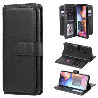 Samsung Galaxy A20/A30 Multi-function 10 Card Slots Wallet Case Black