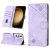 Skin-friendly Samsung Galaxy S23 Plus Wallet Stand Case with Wrist Strap Purple