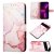 Marble Pattern Google Pixel 6 Pro Wallet Stand Case Rose Gold