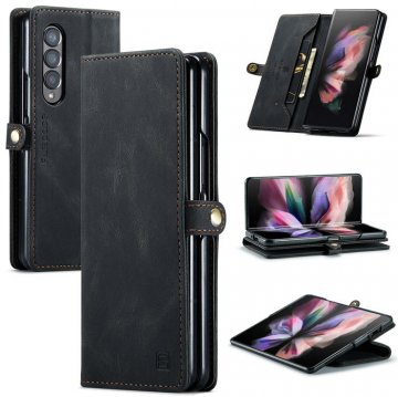 AutSpace Samsung Galaxy Z Fold3 5G Wallet RFID Blocking Case Black