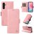 YIKATU Samsung Galaxy A24 4G Skin-touch Wallet Kickstand Case Pink