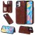 iPhone 12 Mini Luxury Butterfly Magnetic Card Slots Stand Case Brown