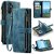 CaseMe Samsung Galaxy A16 5G Wallet kickstand Case with Wrist Strap Blue