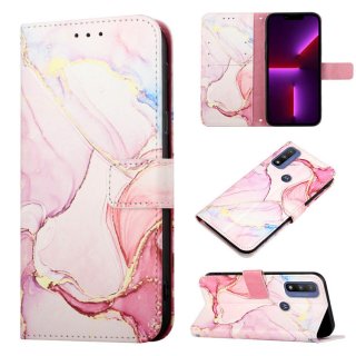 Marble Pattern Motorola G Pure Wallet Stand Case Rose Gold