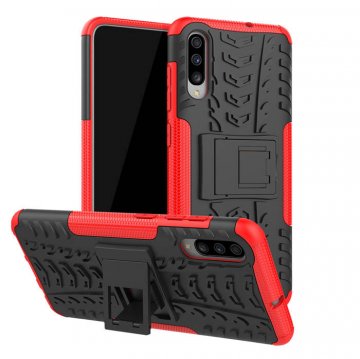 Samsung Galaxy A50 Hybrid Rugged PC + TPU Kickstand Case Red