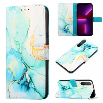 Marble Pattern OnePlus Nord CE 5G Wallet Stand Case Green