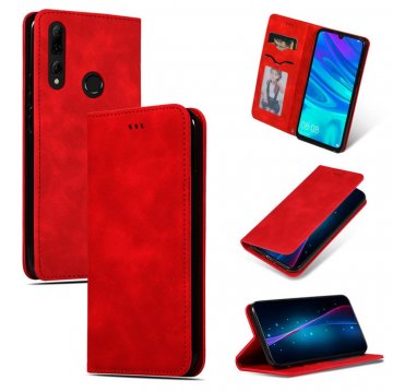 Huawei P Smart 2019 Magnetic Flip Wallet Stand Case Red