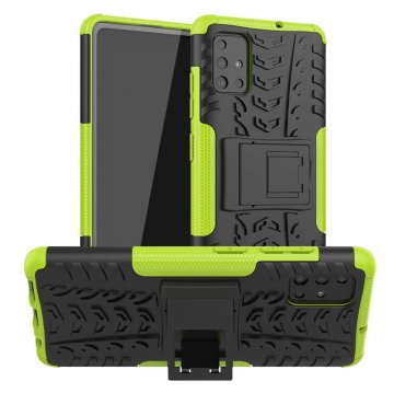 Samsung Galaxy A51 Hybrid Rugged PC + TPU Kickstand Case Green