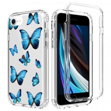iPhone 7/8/SE 2020 Clear Bumper TPU Blue Butterfly Case