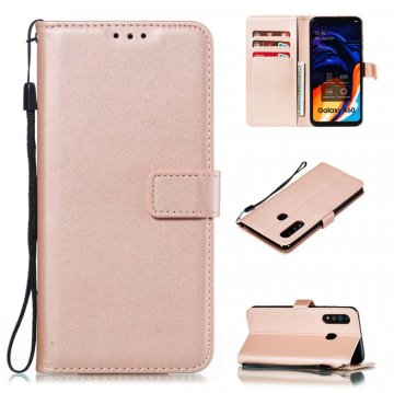 Samsung Galaxy A60 Wallet Kickstand Magnetic Leather Case Rose Gold