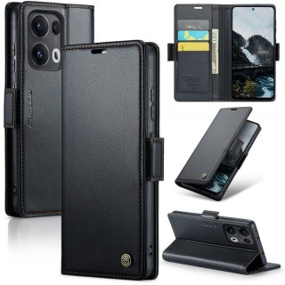 CaseMe OPPO Reno13 Pro Wallet RFID Blocking Magnetic Buckle Case Black