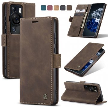 CaseMe Huawei P60 Wallet Kickstand Magnetic Flip Case Coffee