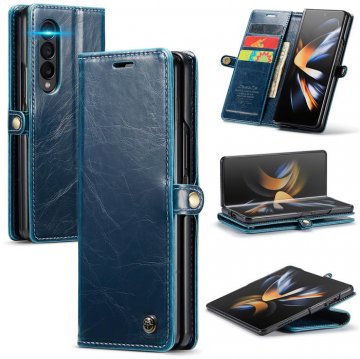 CaseMe Samsung Galaxy Z Fold4 Wallet Kickstand Case Blue