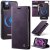 CaseMe iPhone 12/12 Pro 2-in-1 Magnetic Wallet Case – Wireless Charging & RFID Blocking Purple