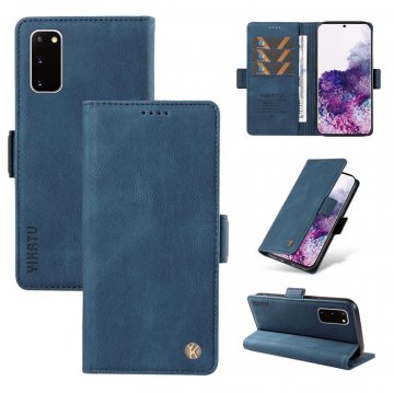 YIKATU Samsung Galaxy S20 FE Skin-touch Wallet Kickstand Case Blue